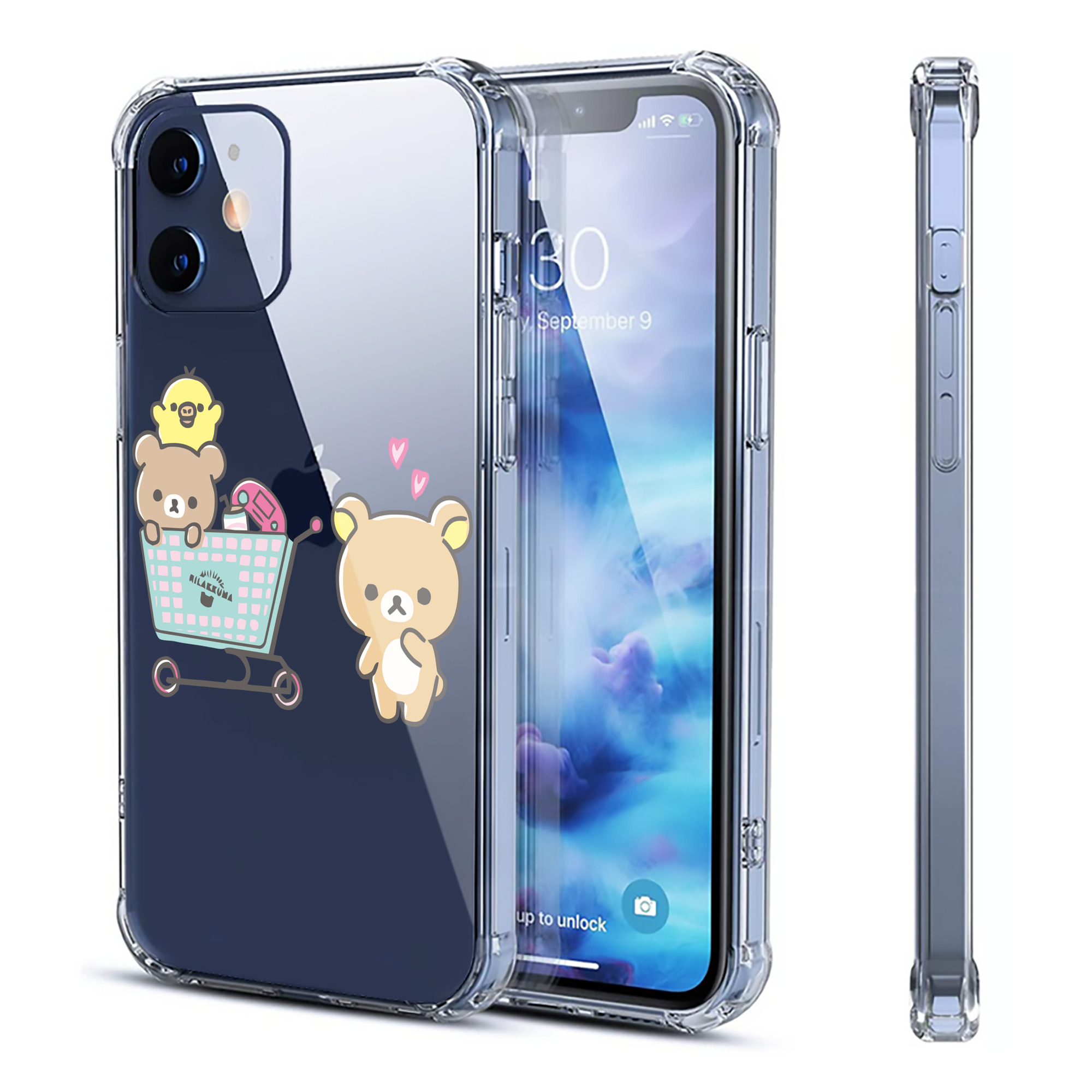 （画像用） リラックマ リラックマ キイロイトリ Rilakkuma Korilakkuma Kiiroitori 【iPhone 12シリーズ対応】透明スマホケース（クリアソフトケース）